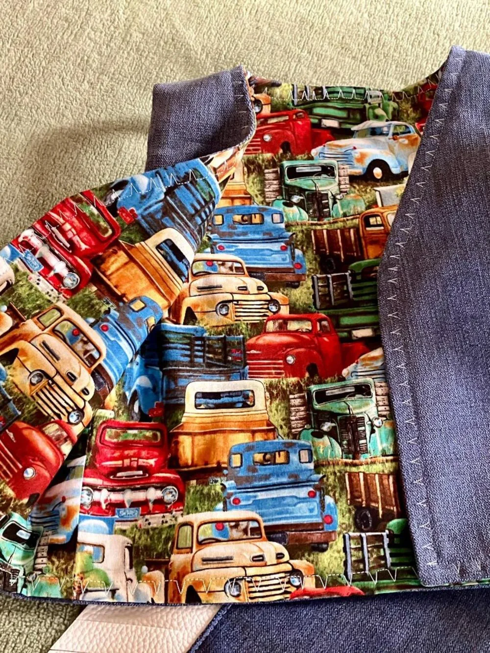 Handmade denim child's chaps & vest set